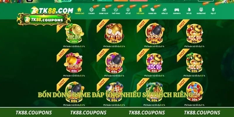 Bốn dòng game đáp ứng nhiều sở thích riêng