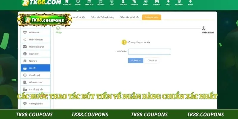 Các bước thao tác rút tiền về ngân hàng chuẩn xác nhất