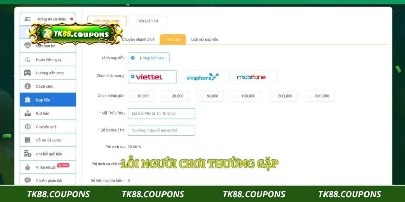 Lỗi người chơi thường gặp