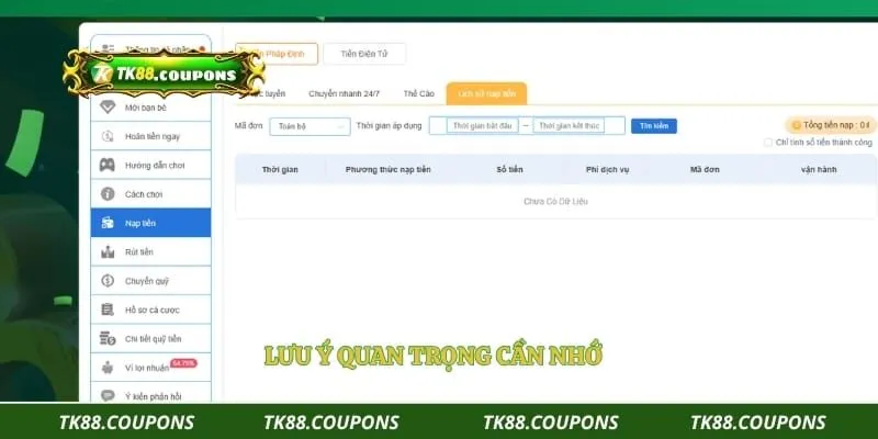 Lưu ý quan trọng cần nhớ