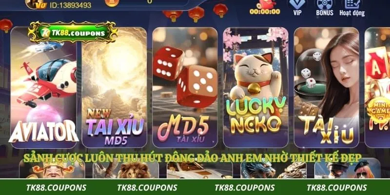 Sảnh cược luôn thu hút đông đảo anh em nhờ thiết kế đẹp