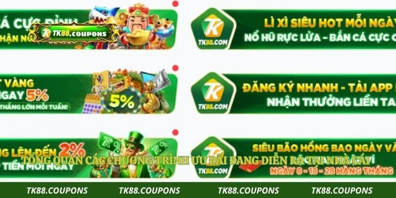 Tổng quan các chương trình ưu đãi đang diễn ra tại nhà cái